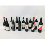 12 X VARIOUS BOTTLES OF RED WINE TO INCLUDE THE BUTTERFLY EFFECT, KIMBAO, TABALI ETC.