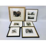 4 X LIMITED EDITION FRAMED CAT PICTURES BEARING PENCIL SIGNATURE LAURA BOYD + ONE OTHER "DES RES -