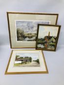 FRAMED PRINT "JESSOPS MILL" W 53CM X H 36CM.