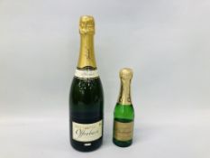 BOTTLE OF HENBACK CHAMPAGNE 750ML + A 200ML BOTTLE OF MAISON FONDEE