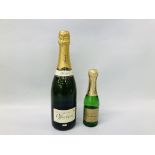 BOTTLE OF HENBACK CHAMPAGNE 750ML + A 200ML BOTTLE OF MAISON FONDEE