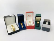 5 LADIES BOXED WRIST WATCHES TO INCLUDE SEKONDA, ANNE KLEIN, INFINATE, SA AND LIMIT.