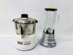 WARING PROFESSIONAL STAINLESS STEEL BLENDER ALONG WITH A GLASS JUG ATTACHMENT AND A WARING