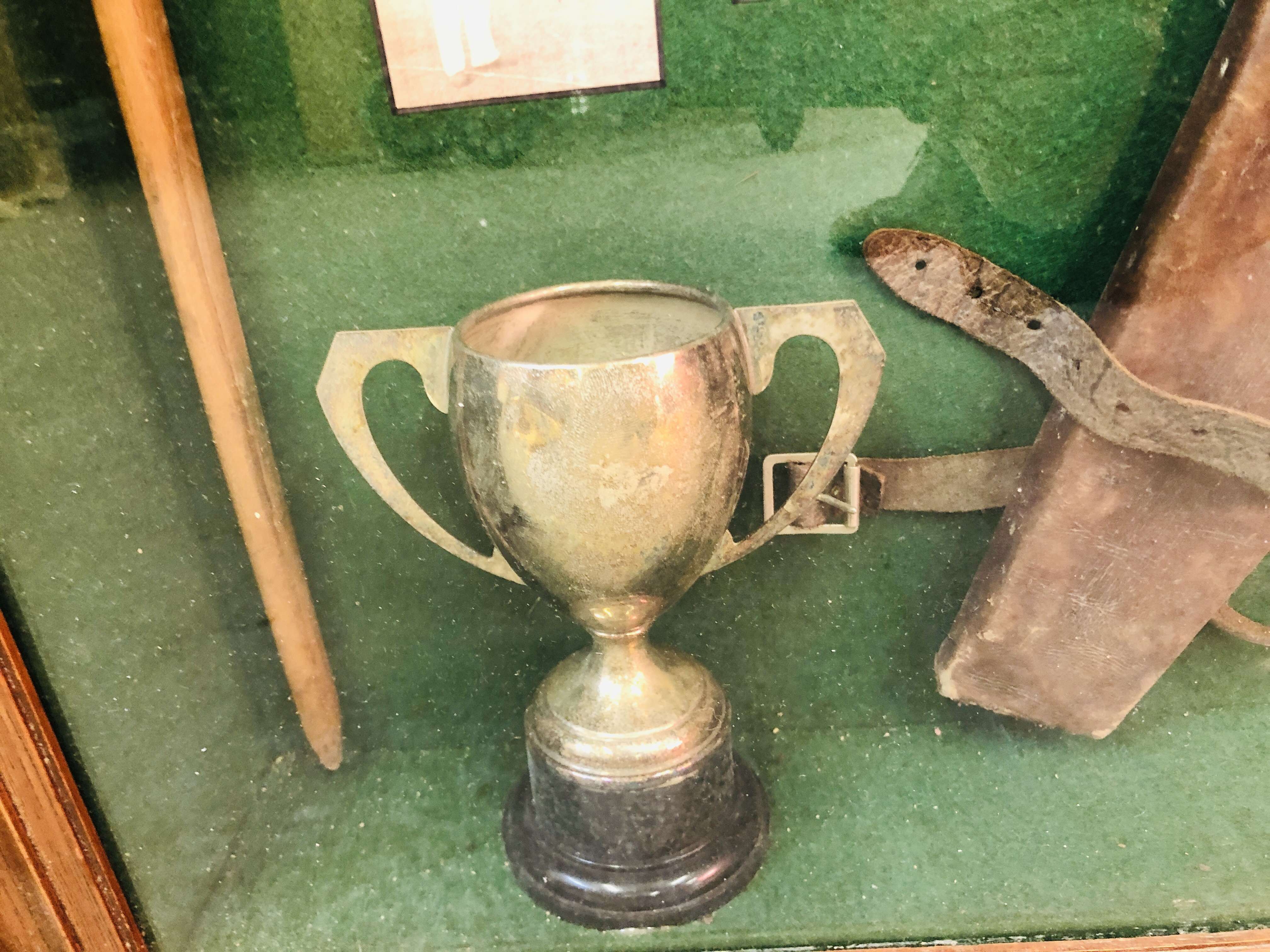 LARGE VINTAGE GLAZED ARCHERY DISPLAY CASE - W 76CM X H 169CM X D 13CM. - Image 7 of 8