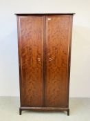 A STAG MINSTREL 2 DOOR WARDROBE WITH FITTED SHELVING - W 90CM. H 178CM. D 59CM.