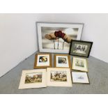 COLLECTION OF 8 MIXED PRINTS AND PICTURES TO INCLUDE MICK BENSLEY WATERCOLOUR, STILL LIFE ETC.