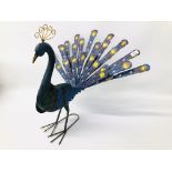 LARGE METAL CRAFT PEACOCK