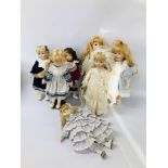 7 X ASSORTED CHINA COLLECTORS DOLLS