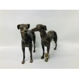 (R) PAIR CAST GREYHOUND FIGURES