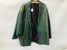 A NURSEYS SIZE 12 GREEN LEATHER JACKET