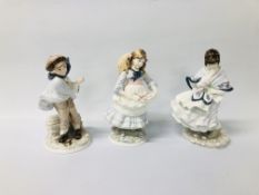 3 X COALPORT FIGURINES TO INCLUDE CHILDHOOD JOYS,