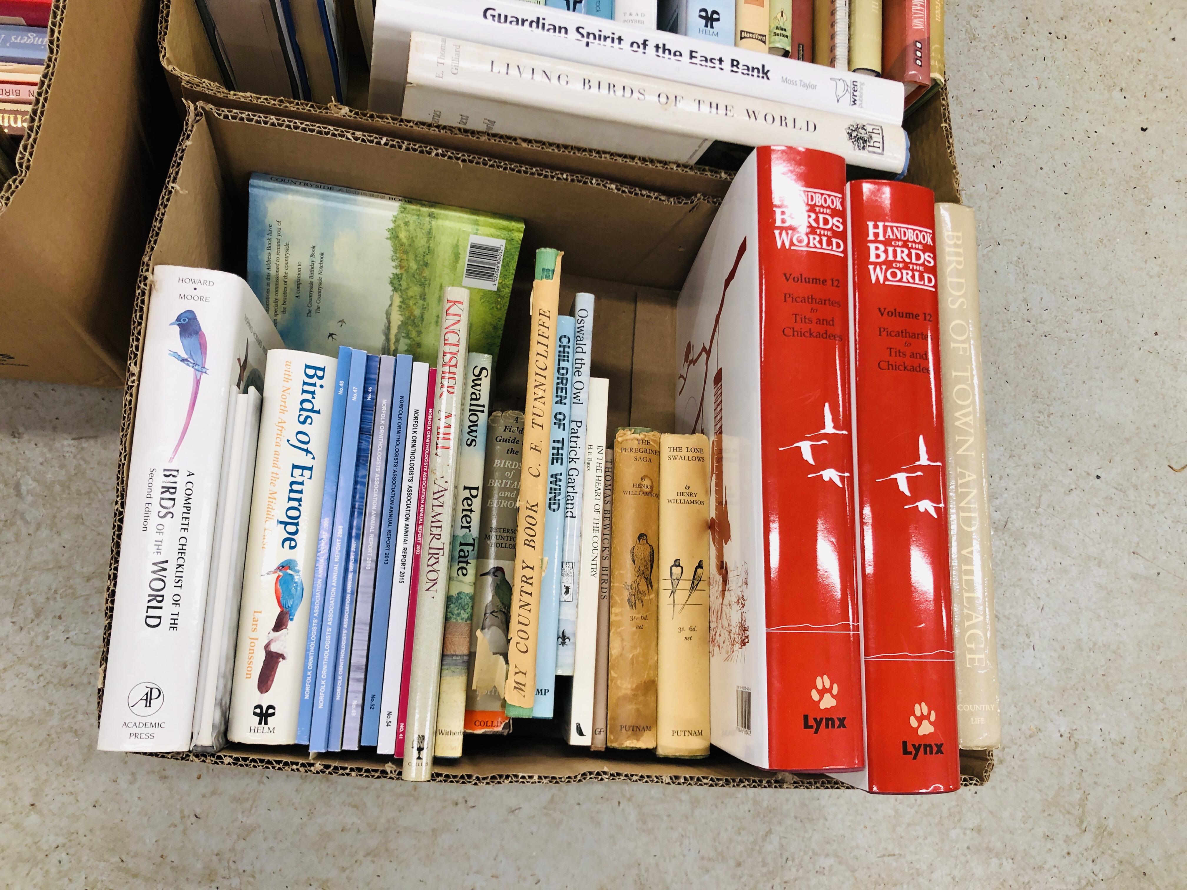 FOUR BOXES CONTAINING PRIVATE COLLECTION OF ORNITHOLOGY BOOKS TO INCLUDE THE BIRDS OF NORFOLK, - Image 2 of 5