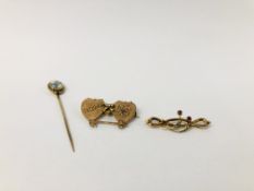 VINTAGE 9CT GOLD MIZPAH BROOCH,