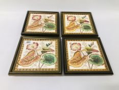 SET OF 4 MINTON STYLE TILES IN FITTED FRAMES