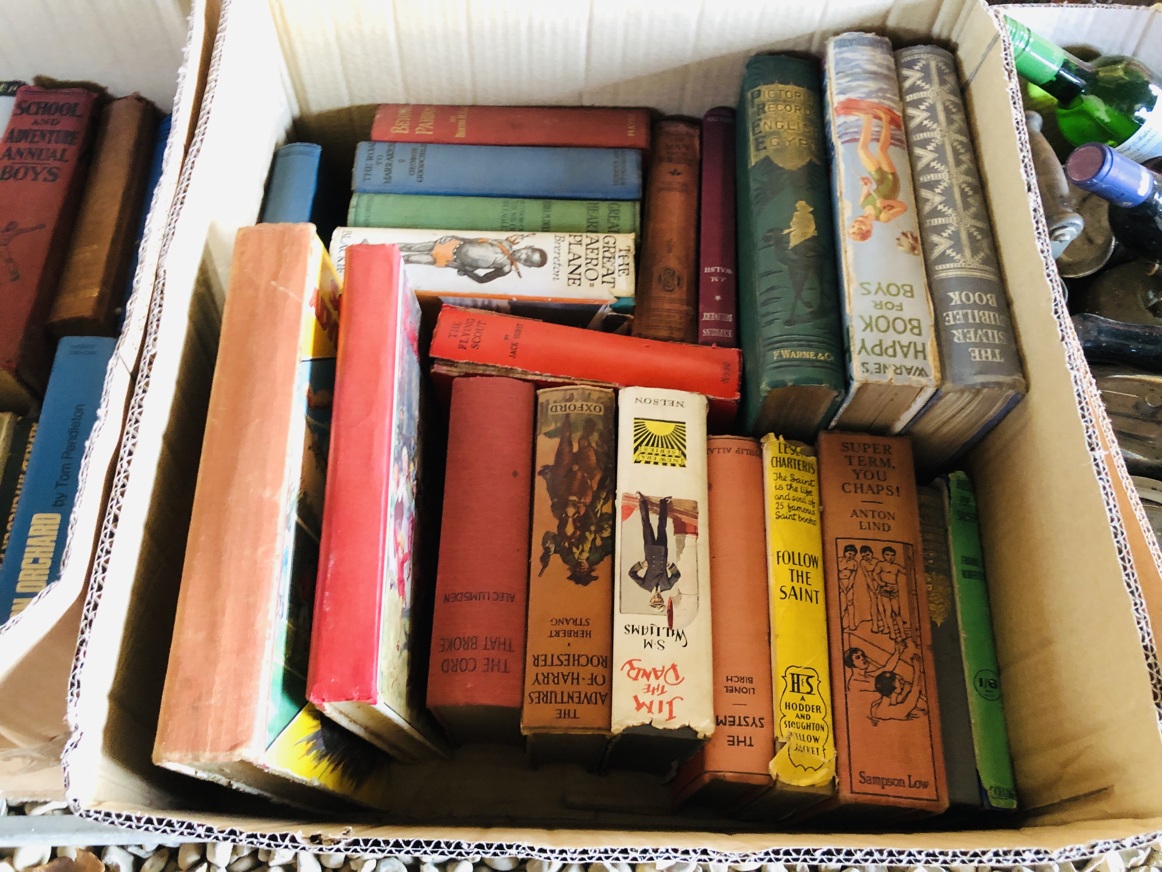 SEVEN BOXES OF ASSORTED BOOKS, MAINLY VINTAGE NOVELS. - Image 5 of 8