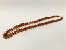 VINTAGE AMBER NECKLACE L 60CM APPROX