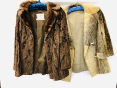 2 X VINTAGE FUR COATS TO INCLUDE A GREENLAND SEALSKIN JACKET, WITH ORIGINAL RECEIPT DATED 1973.