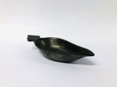 VINTAGE PEWTER INCENSE BURNER L 12.5CM.