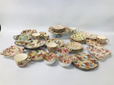 COLLECTION OF CHINTZ PATTERN TEAWARE, CAKE PLATE ETC.