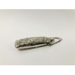 REPOUSSE SILVER CHATELAINE SCENT BOTTLE