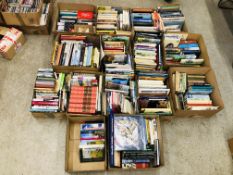 FOURTEEN BOXES CONTAINING AN EXTENSIVE COLLECTION OF ASSORTED BOOKS