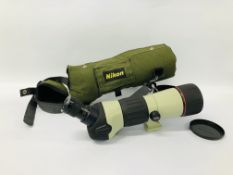 NIKON ANGLE BODY TYPE FIELD SCOPE ED WITH GREEN CANVAS PROTECTIVE COVER AND BOX