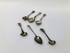 6 X ASSORTED VINTAGE SILVER SPOONS