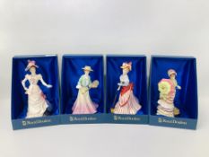 4 X ROYAL DOULTON "BRITISH SPORTING HERITAGE" FIGURINES TO INCLUDE ASCOT HN 3471, HENLEY HN 3367,