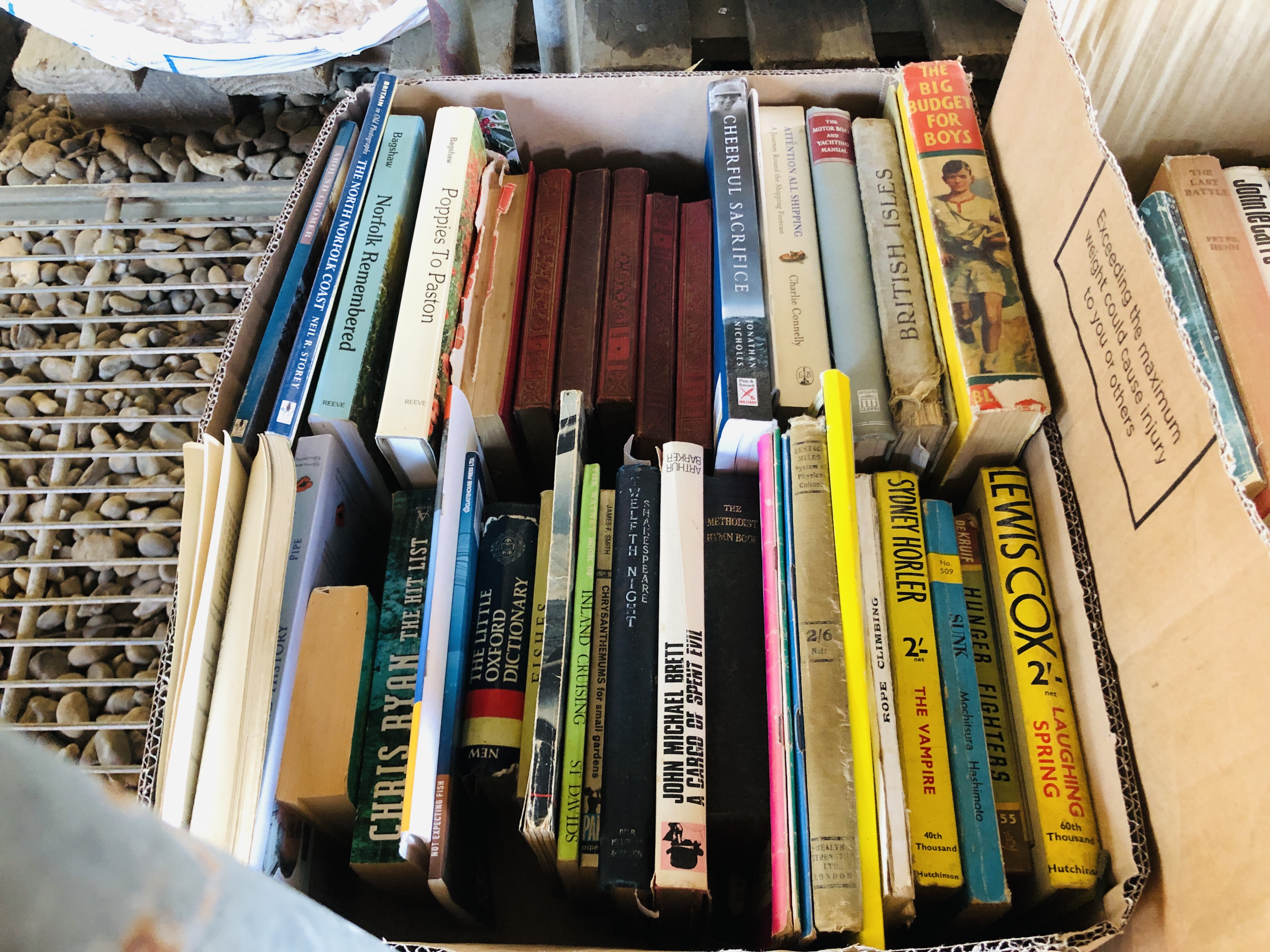 SEVEN BOXES OF ASSORTED BOOKS, MAINLY VINTAGE NOVELS. - Image 7 of 8