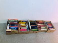 5 X BOXES OF ASSORTED BOOKS TO INCLUDE PENGUIN