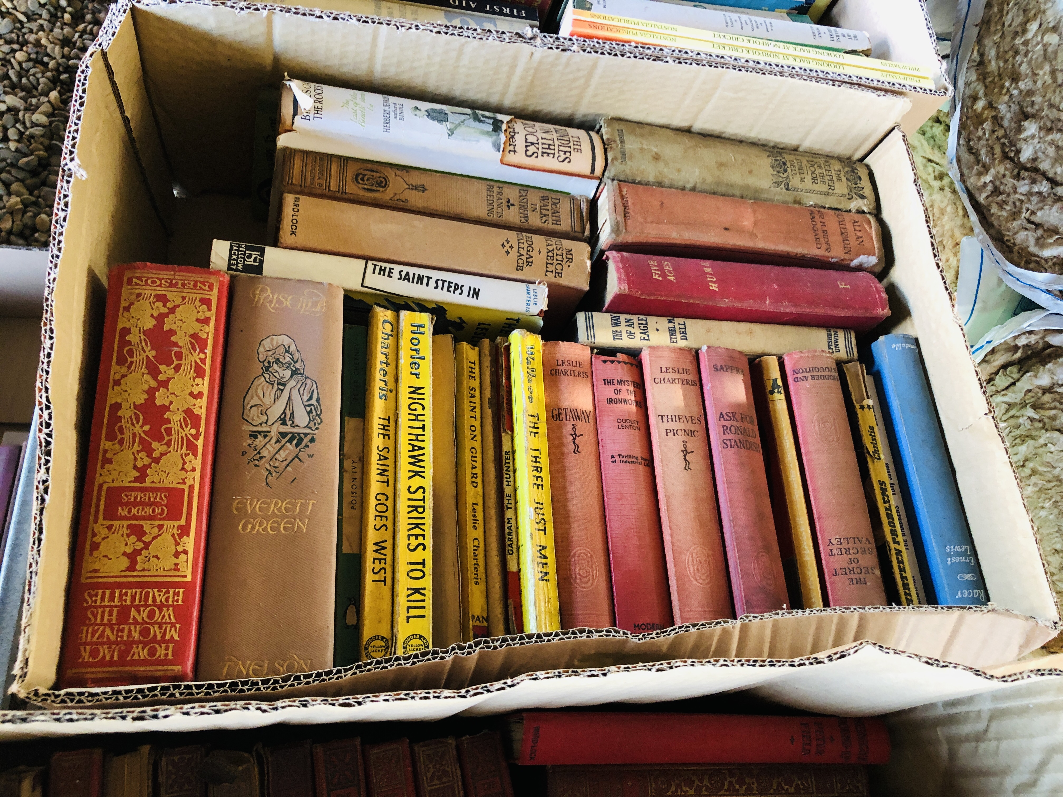 SEVEN BOXES OF ASSORTED BOOKS, MAINLY VINTAGE NOVELS. - Image 3 of 8