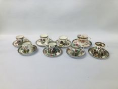 6 X CABINET COFFEE CANS AND SAUCERS IN THE INDIAN TREE DESIGN TO INCLUDE COLLINGWOOD, COALPORT,