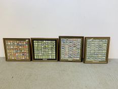 4 X FRAMED AND MOUNTED WILLS & PLAYERS CIGARETTE CARD DISPLAYS COMPRISING RAILWAY ENGINES 1924,