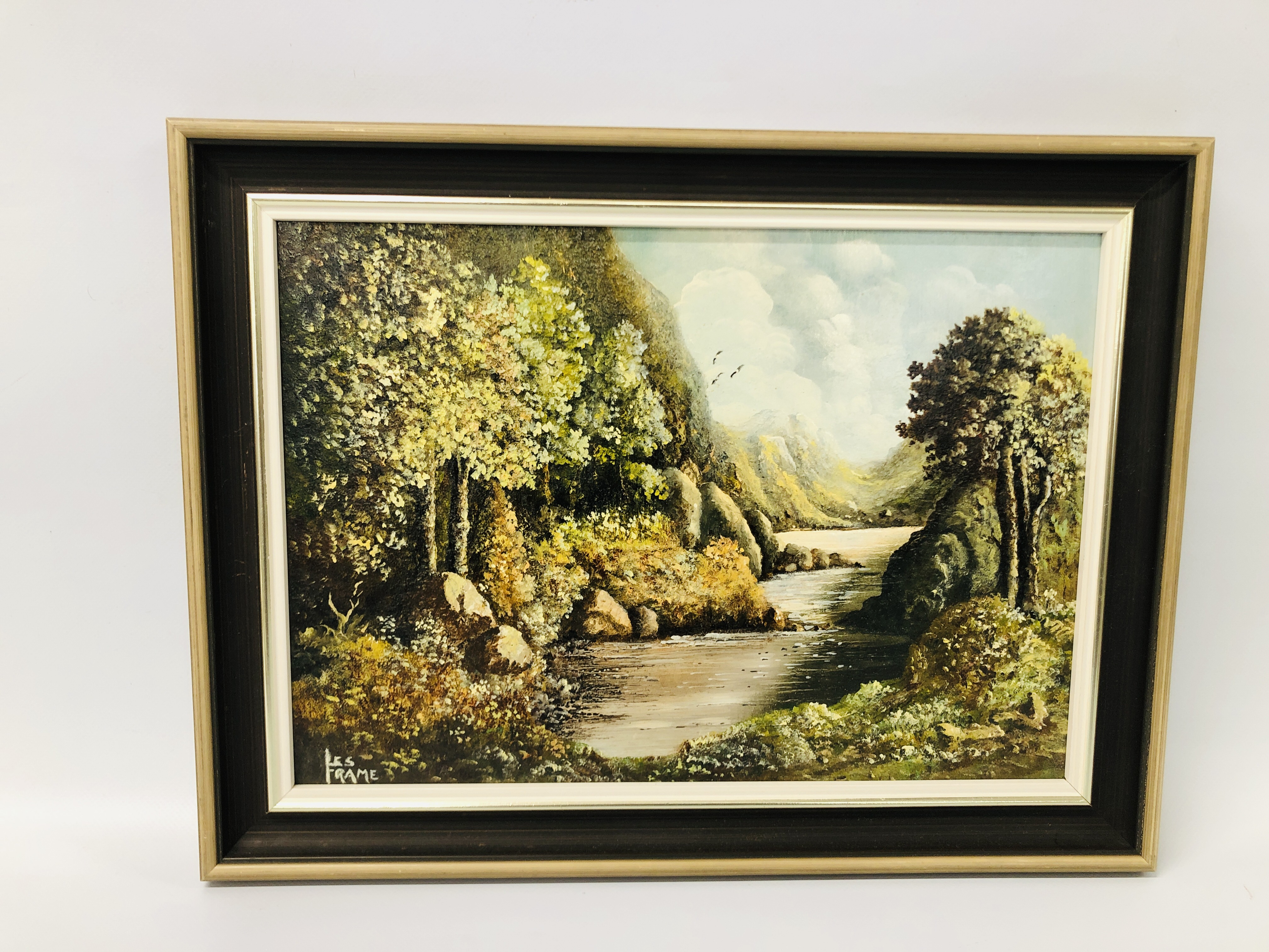 SET OF 4 FRAMED LANDSCAPES BEARING SIGNATURE LES FRAME - Image 5 of 13