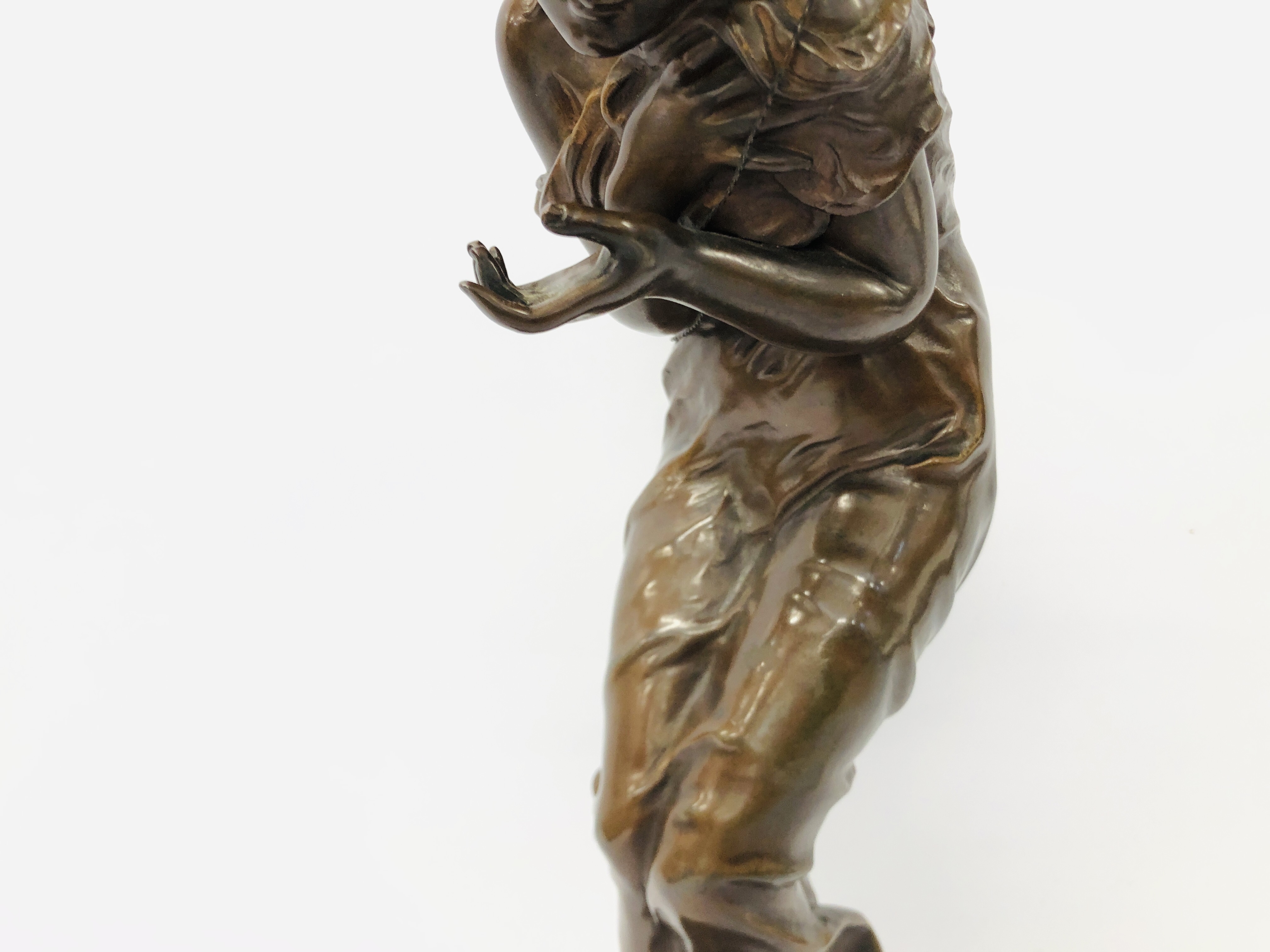 A FRENCH BRONZE OF A FEMALE LUTE PLAYER, THE BASE INSCRIBED "STELLA", - Image 6 of 10