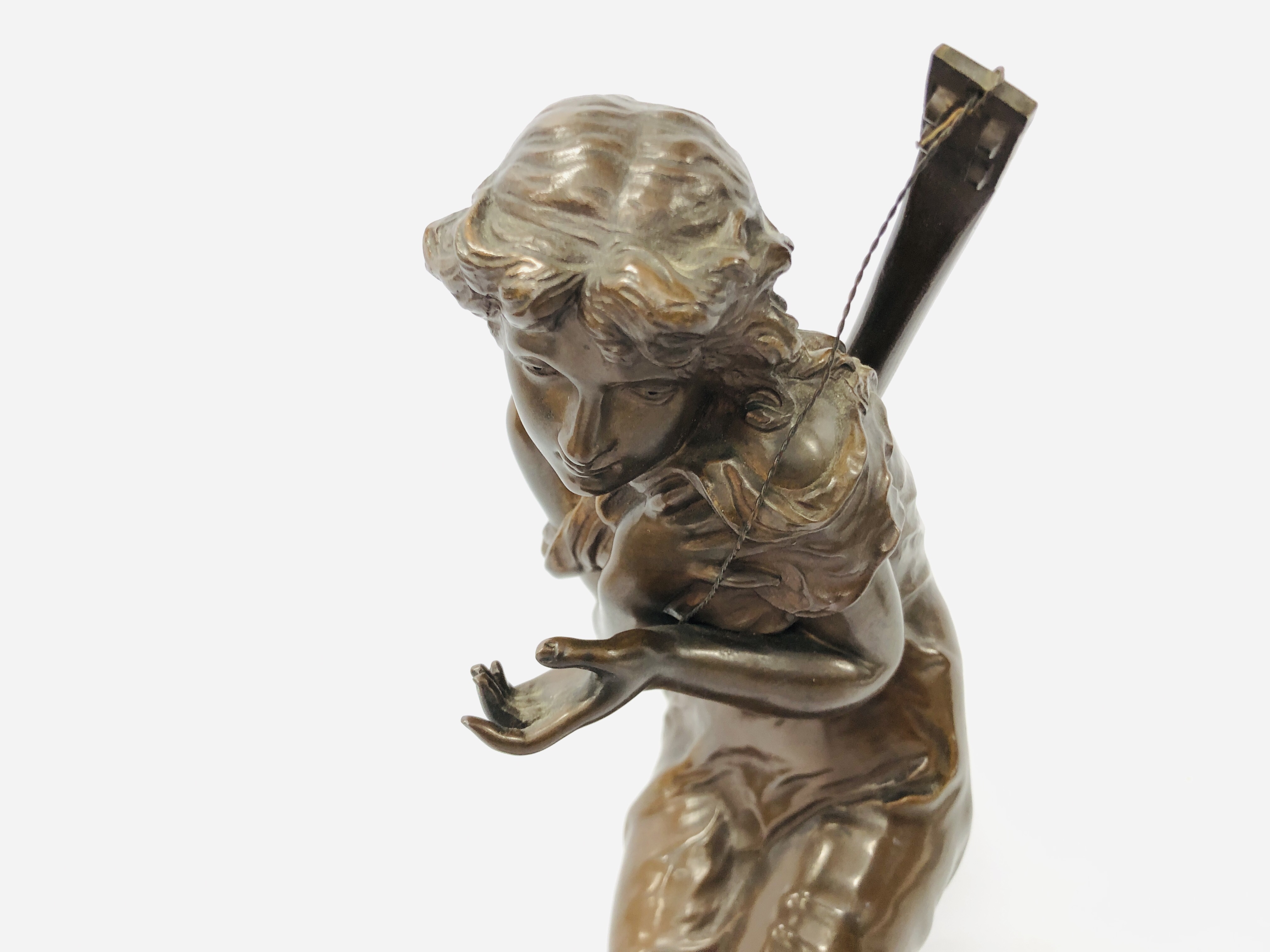 A FRENCH BRONZE OF A FEMALE LUTE PLAYER, THE BASE INSCRIBED "STELLA", - Image 5 of 10