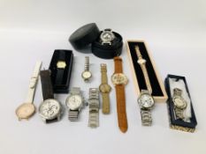 BOX OF ASSORTED MAINLY GENT'S WRIST WATCHES TO INCLUDE MANY DESIGNER BRANDS MARKED PRINCE, SEIKO,