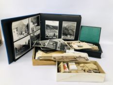 BOX OF ASSORTED EPHEMERA TO INCLUDE RAF RELATED BLACK AND WHITE PHOTOS,