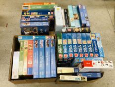 6 X BOXES OF ASSORTED BOXED PUZZLES AND A FOLIO FOLDER