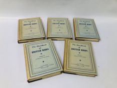 A SET OF FIVE VOLUMES THE HANDBOOK OF BRITISH BIRDS WITHERBY VOLUMES 1-5 SEVENTH IMPRESSION + A