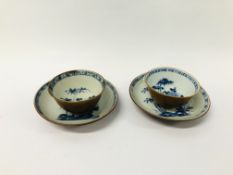 4 PIECES OF "THE NANKING CARGO" COMPRISING TWO TEA BOWLS AND TWO SAUCERS