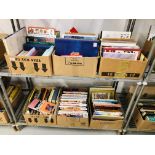 6 X BOXES OF ASSORTED BOOKS TO INCLUDE HALI TEXTILE MAGAZINES, CHINESE PAINTING TECHNIQUES,