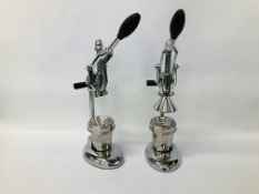 2 X "THE MASTER OF LIFE" CHROME FINISH JUICE PRESSERS