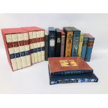 COLLECTION OF 19 FOLIO SOCIETY BOOKS TO INCLUDE CAPTAIN COOK'S VOYAGES, THE FATAL SHORE, THE PLUMS,