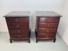 A PAIR OF STAG MINSTREL FOUR DRAWER BEDSIDE CHESTS EACH W 53CM. D 47CM.