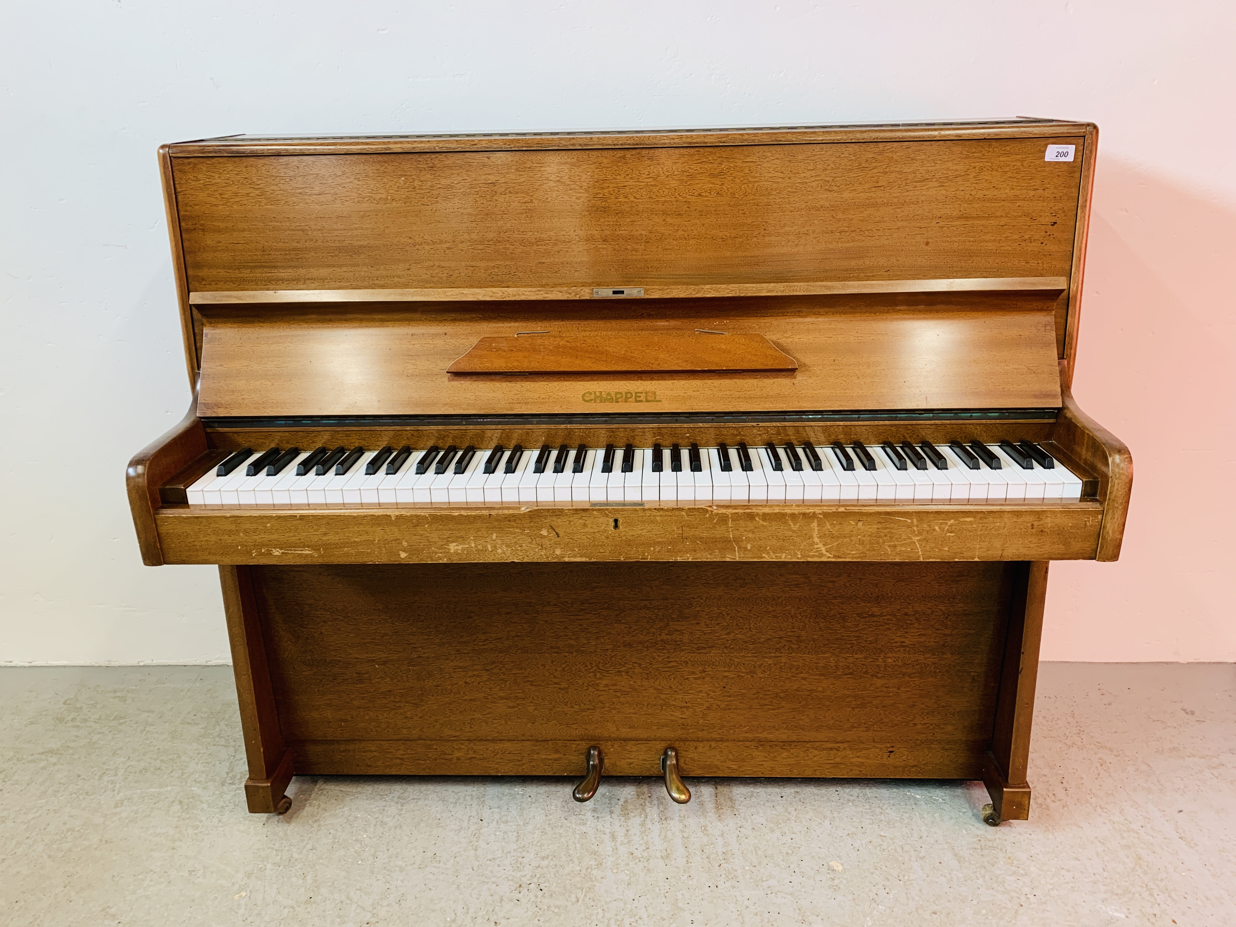 A CHAPPELL UPRIGHT OVERSTRUNG PIANO