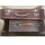 TWO OLD SUITCASES WITH AN EXTENSIVE OLD-TIME ACCUMULATION IN ENVELOPES SORTED BY COUNTRY,