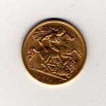 GOLD COINS: HALF SOVEREIGN,