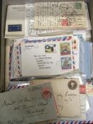 FILE BOX OF COVERS, CARDS AND STATIONERY WITH SUDAN, SEYCHELLES, SOUTH AFRICA WITH 1928 ENV.