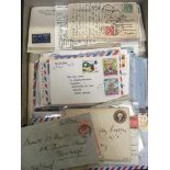 FILE BOX OF COVERS, CARDS AND STATIONERY WITH SUDAN, SEYCHELLES, SOUTH AFRICA WITH 1928 ENV.